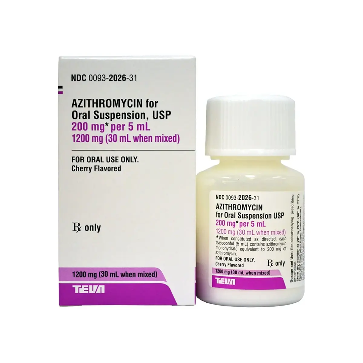 Rx Azithromycin (Generic) Oral Suspension, 200mg/5ml, 30 ml mixed
