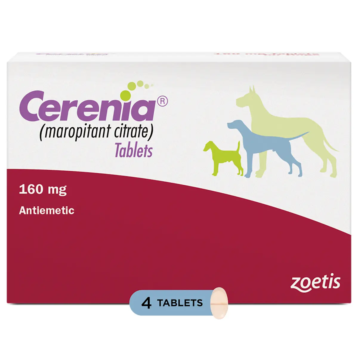Rx Cerenia (maropitant citrate) Tablets for Dogs - 160 mg x 4 ct