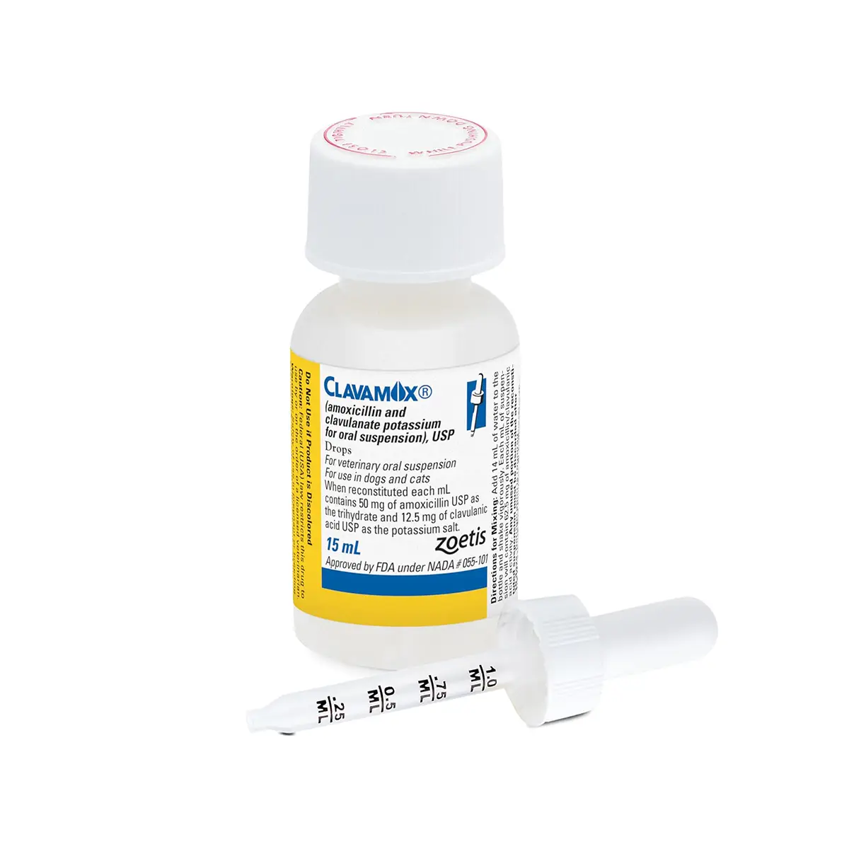 Rx Clavamox for Dogs and Cats (Amoxicillin trihydrate/clavulanate potassium) For Oral Suspension Oral Drops, 15 ml