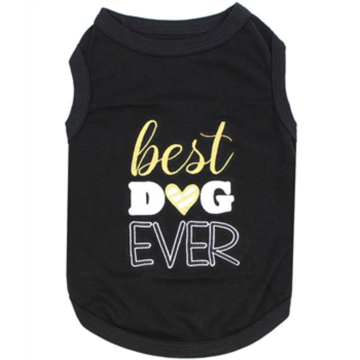 Best Dog Ever Dog Tank by Parisian Pet - Black