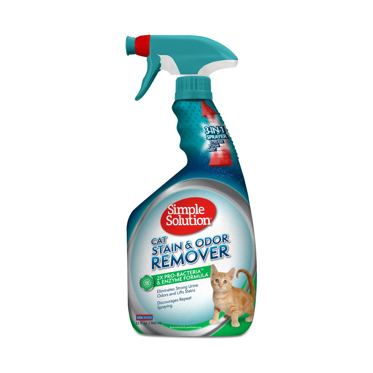 Simple Solution Cat Stain and Odor Remover - 2X Pro-Bacteria & Enzyme Formula