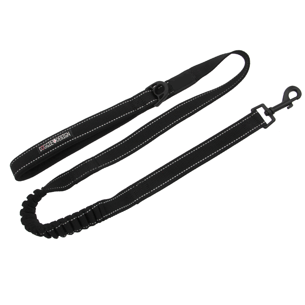Soft Pull Traffic Dog Leash by Doggie Design - Black