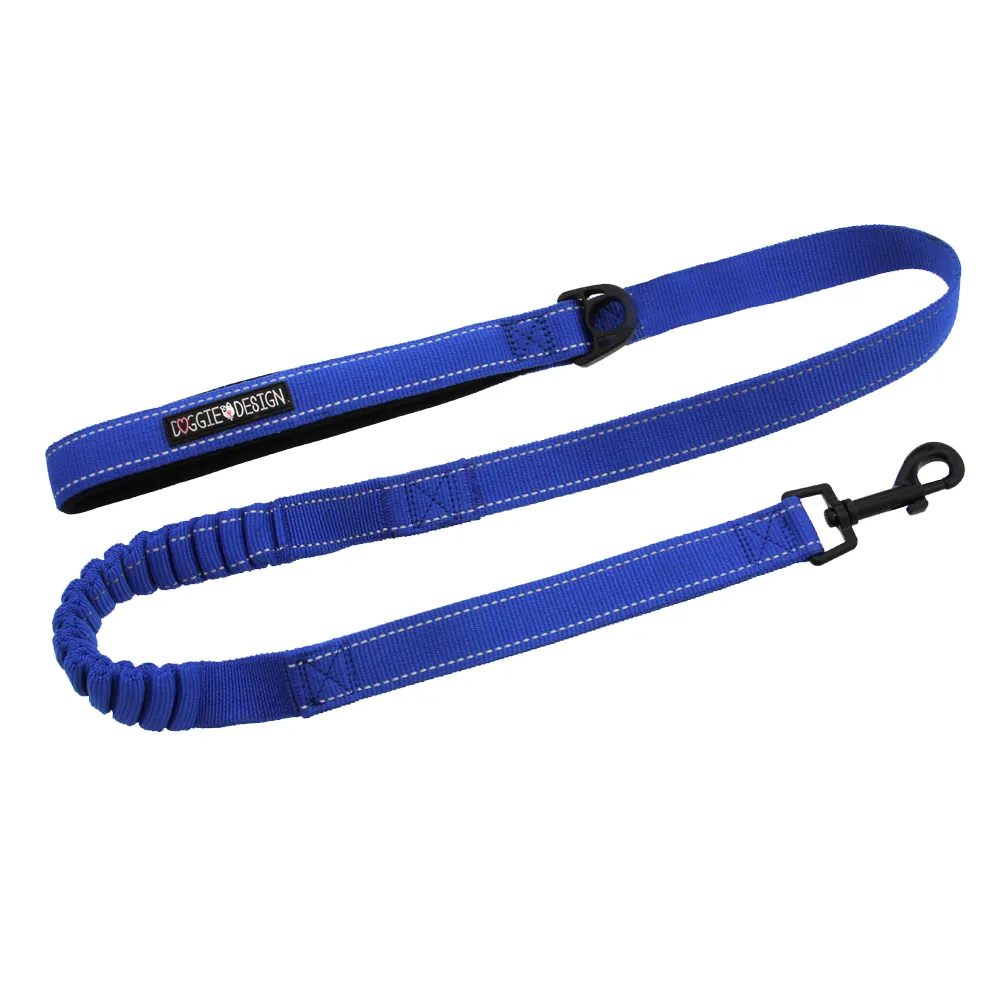 Soft Pull Traffic Dog Leash by Doggie Design - Cobalt Blue