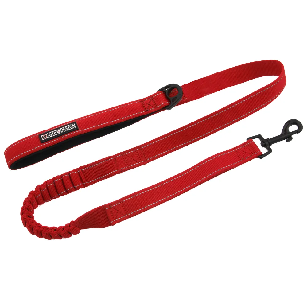 Soft Pull Traffic Dog Leash by Doggie Design - Red