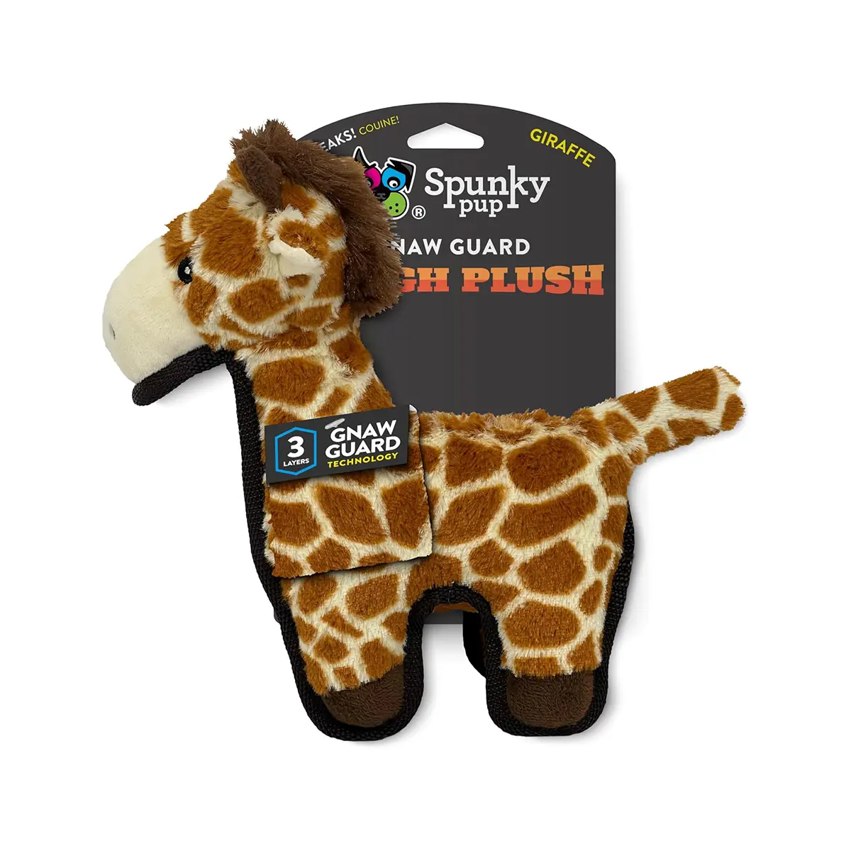 Spunky Pup Tough Plush Dog Toy - Giraffe 