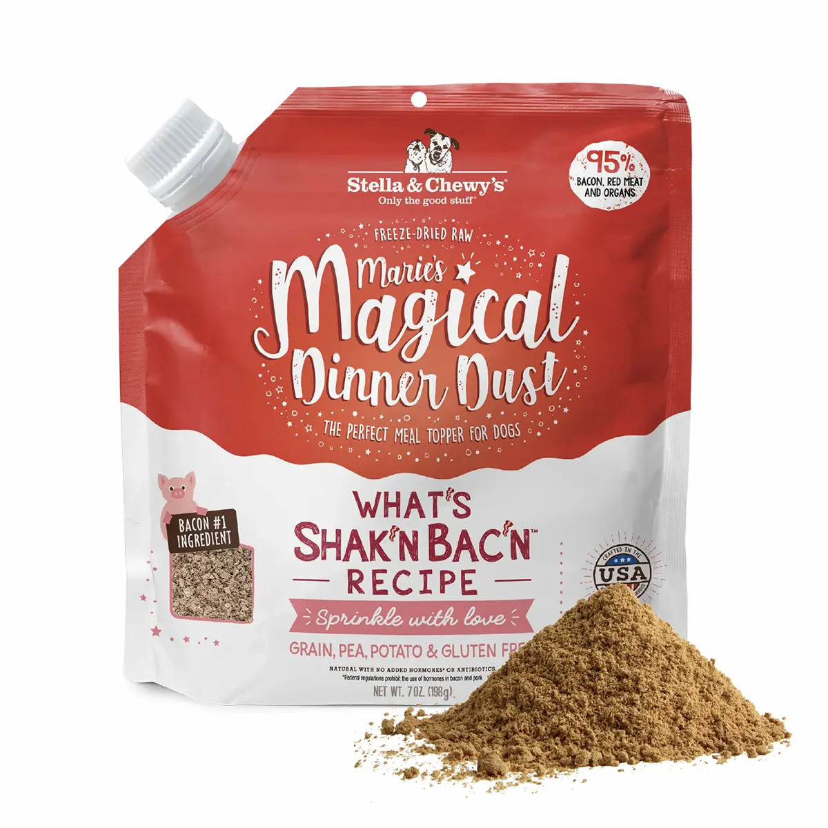 Stella & Chewy's Marie's Magical Dinner Dust Powdered Dog Food Topper - Bacon