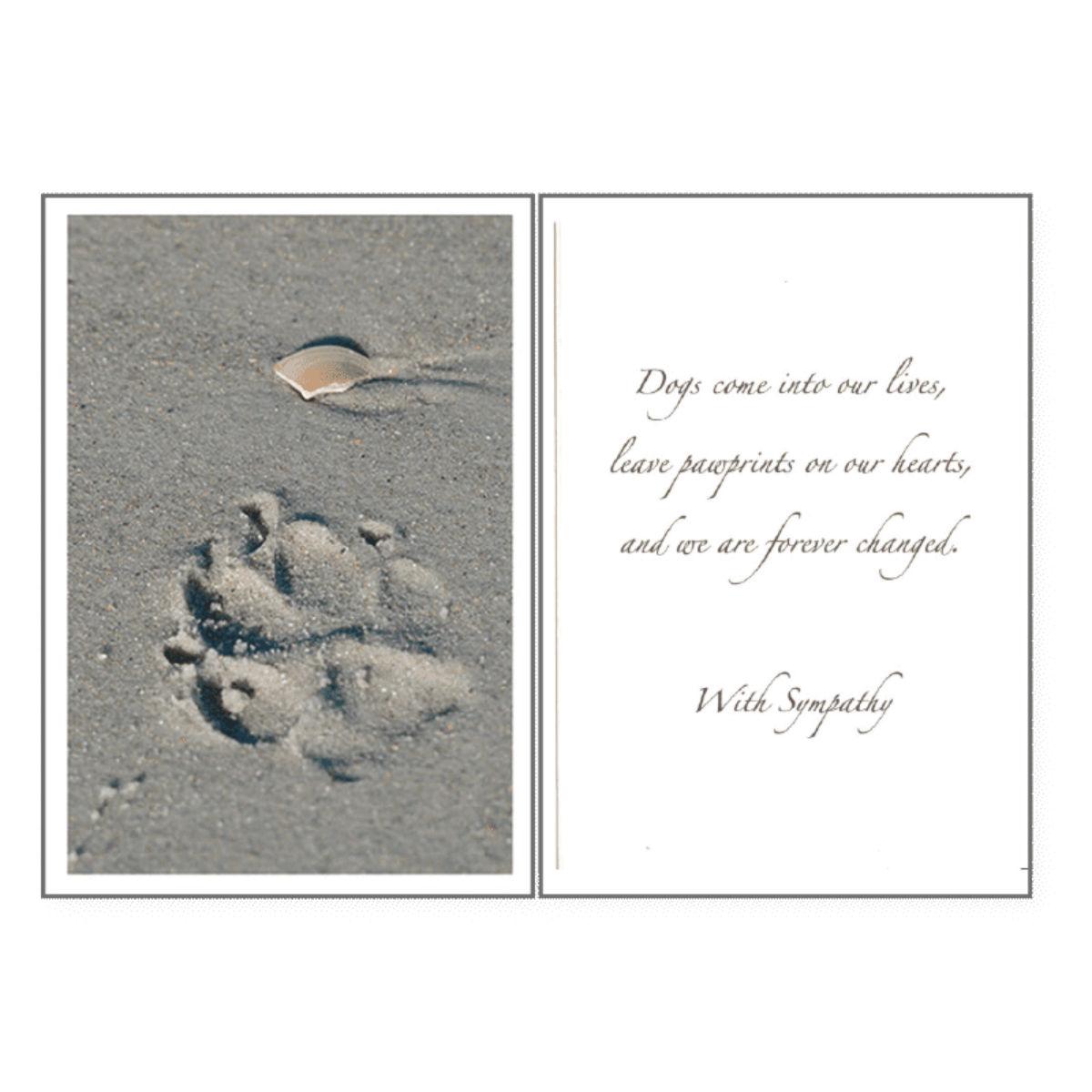 Dog Speak Sympathy Greeting Card - Paw Prints