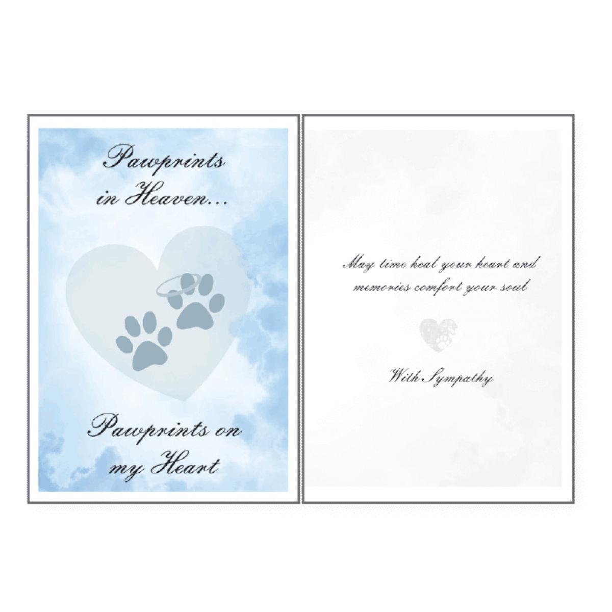 Dog Speak Sympathy Greeting Card - Paw Prints in Heaven
