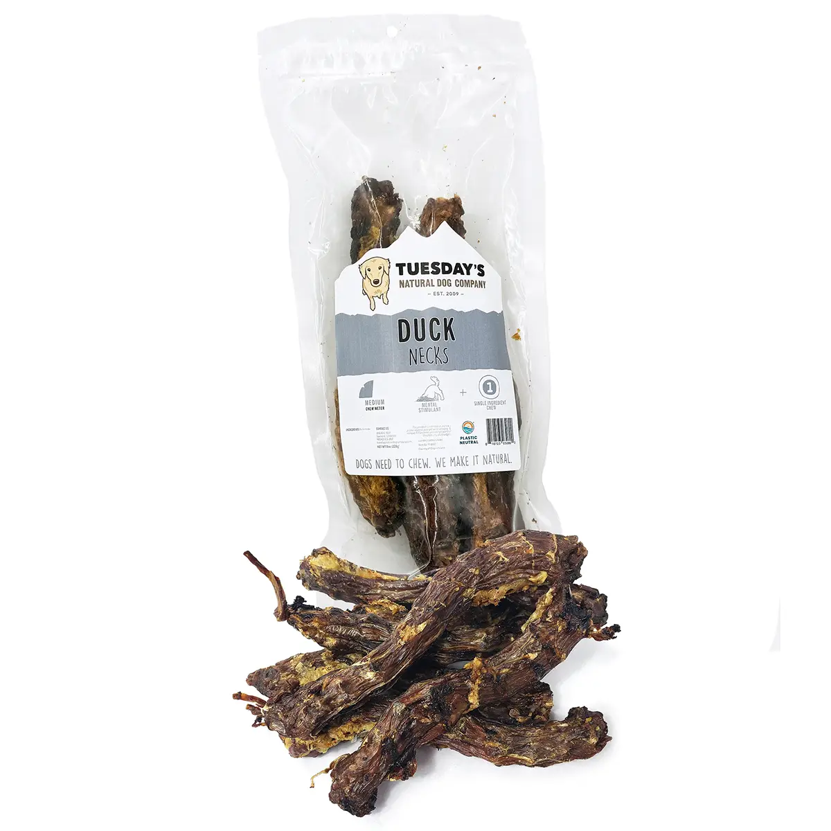 Tuesday's Natural Dog Company Duck Necks Dog Treats