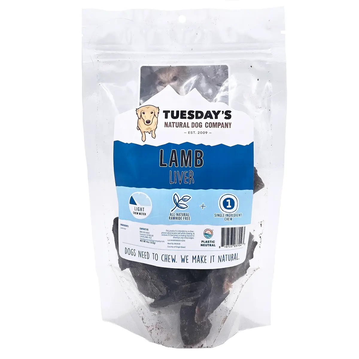 Tuesday's Natural Dog Company Lamb Liver Dog Treats