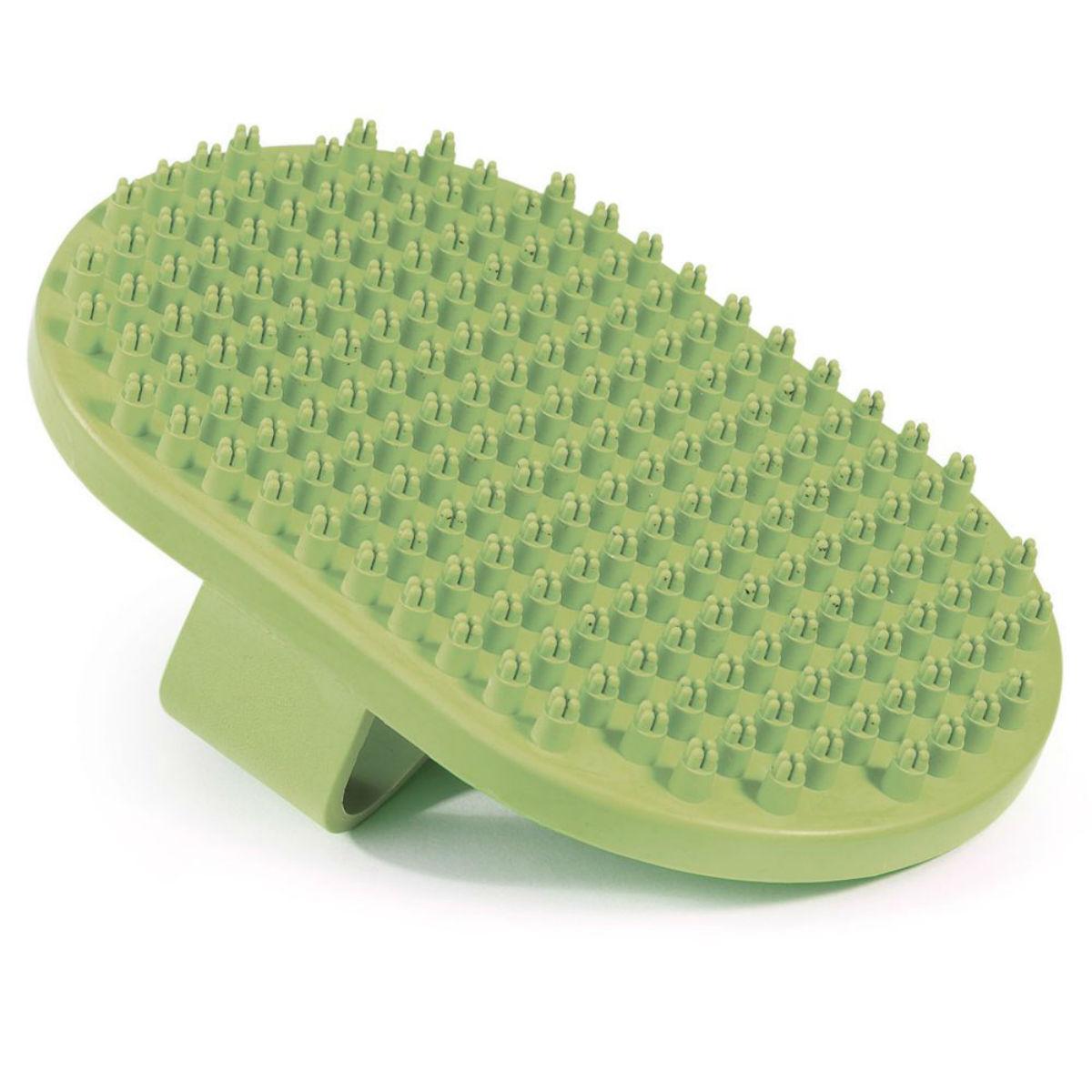 U-Groom Rubber Curry Brush for Dog and Cats - Oval with Handstrap