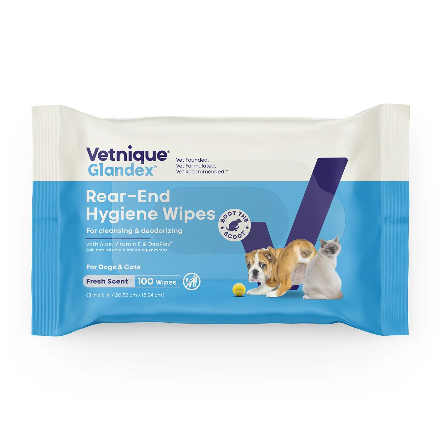 Vetnique Glandex Anal Gland Pet Wipes for Dogs & Cats