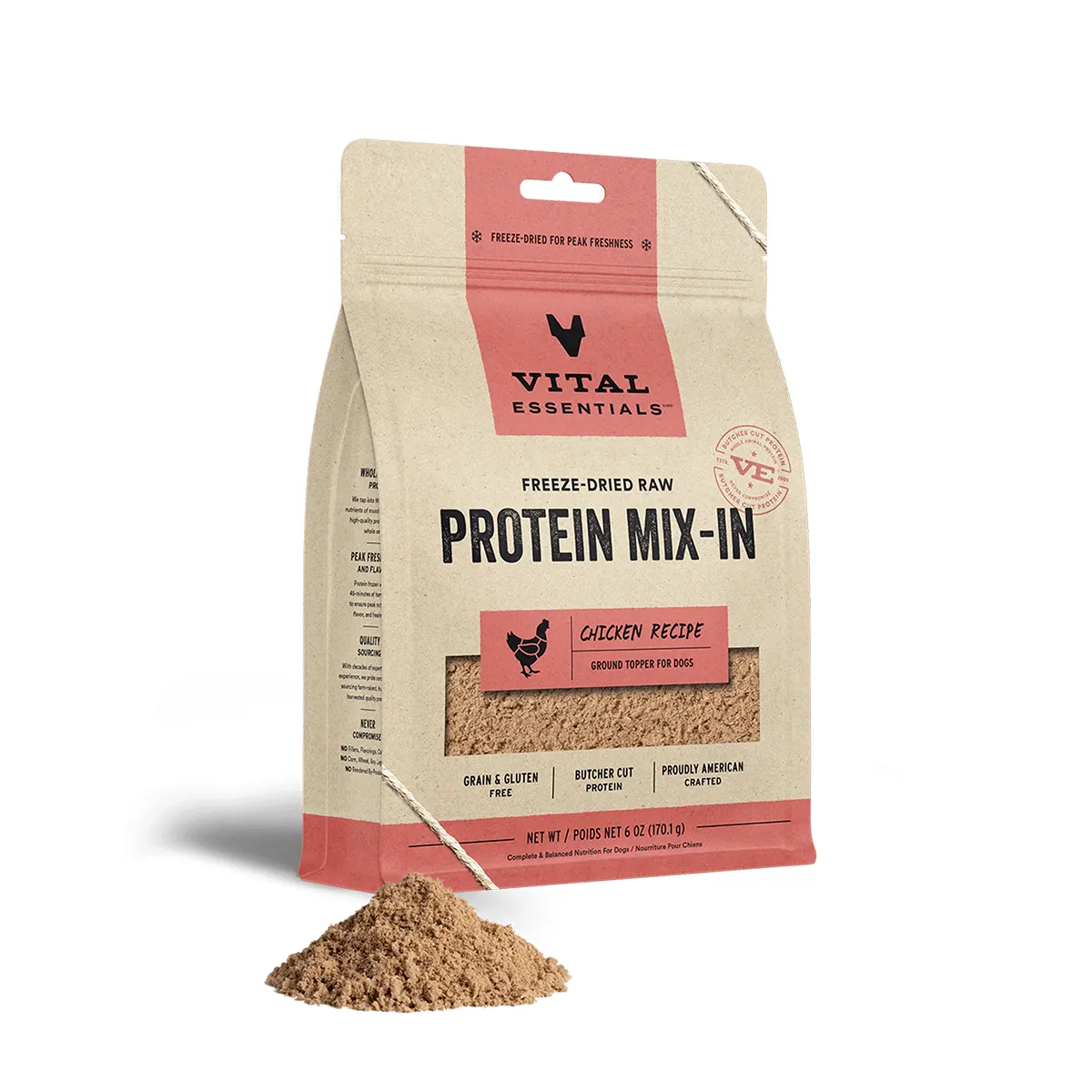 Vital Essentials Freeze-Dried Raw Protein Mix-In Chicken Ground Dog Food Topper