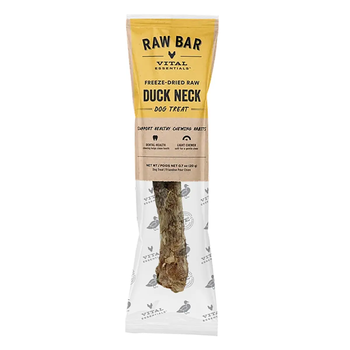 Vital Essentials Raw Bar Freeze-Dried Dog Treat - Duck Neck