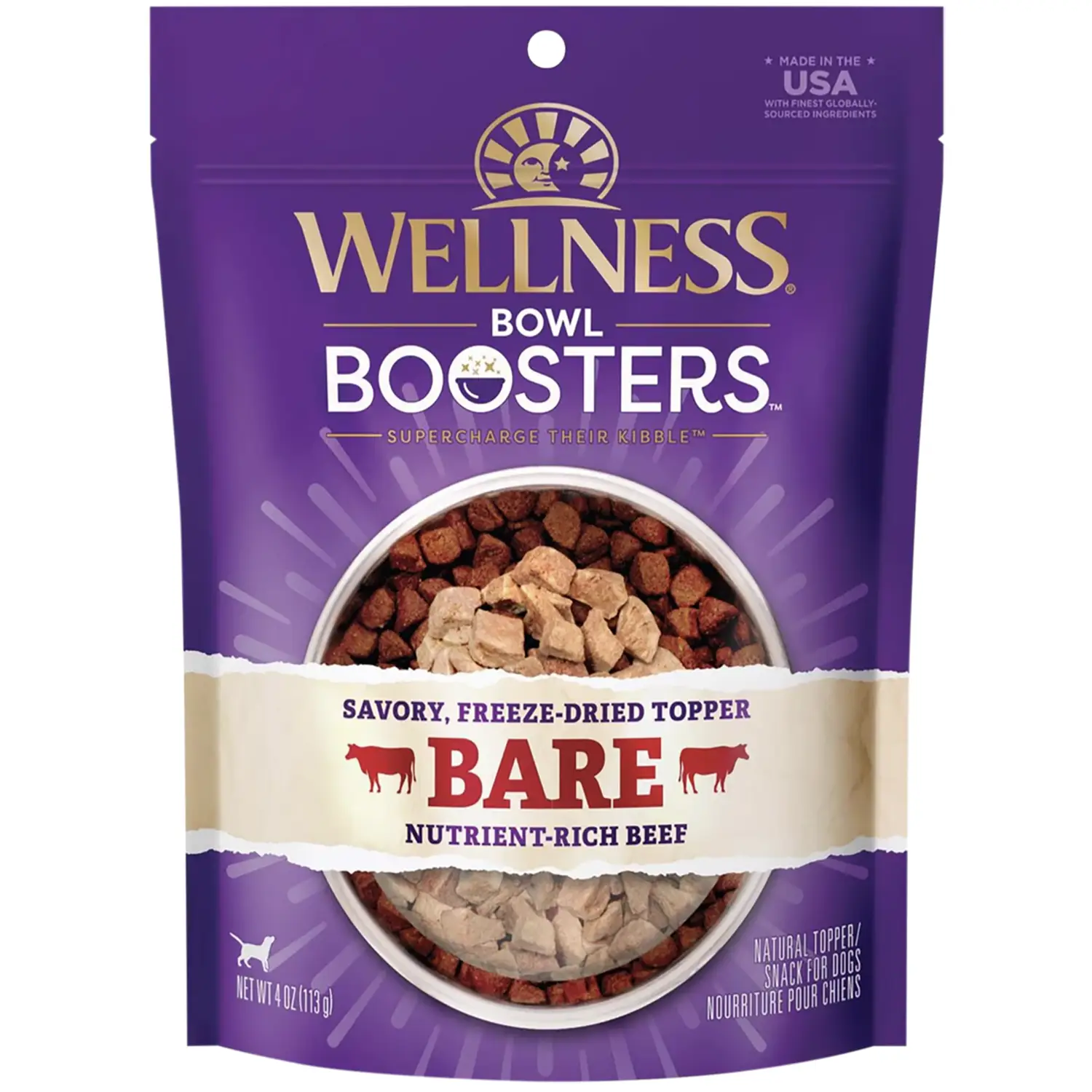 Wellness CORE Bowl Booster Freeze-dried Dog Food Topper - BARE 100% Beef