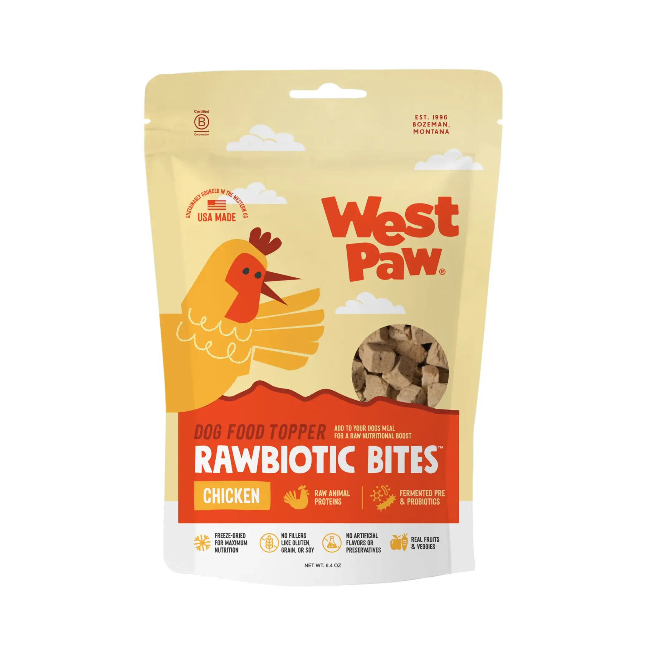 West Paw Rawbiotic Bites Dog Food Topper - Chicken 