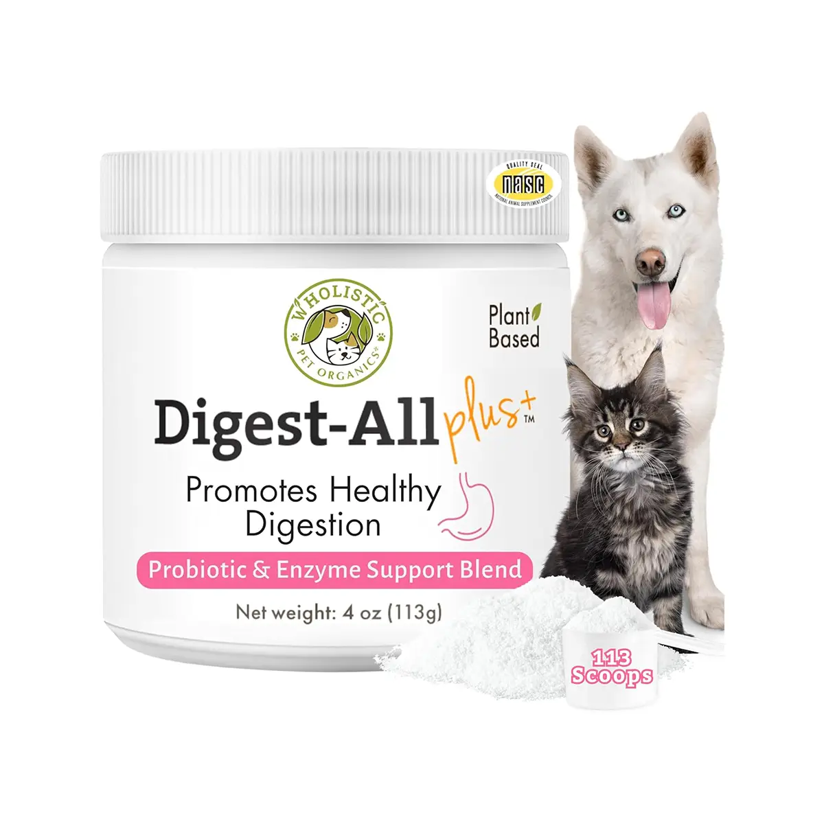 Wholistic Pet Organics Digest-All Plus Dog and Cat Supplement