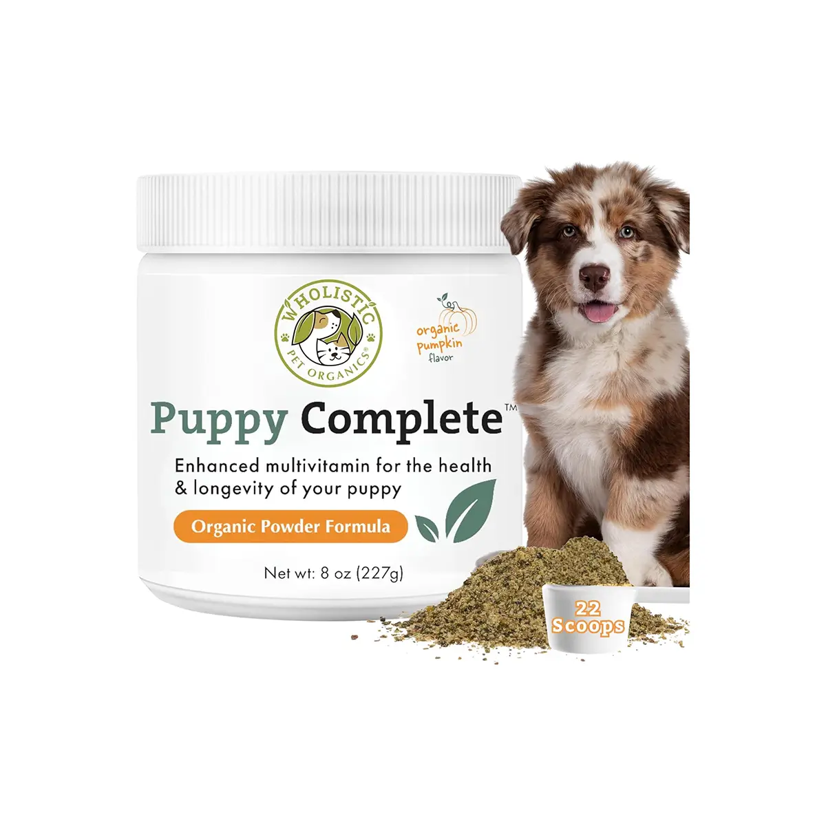 Wholistic Pet Organics Puppy Complete Dog Supplement - Organic Pumpkin