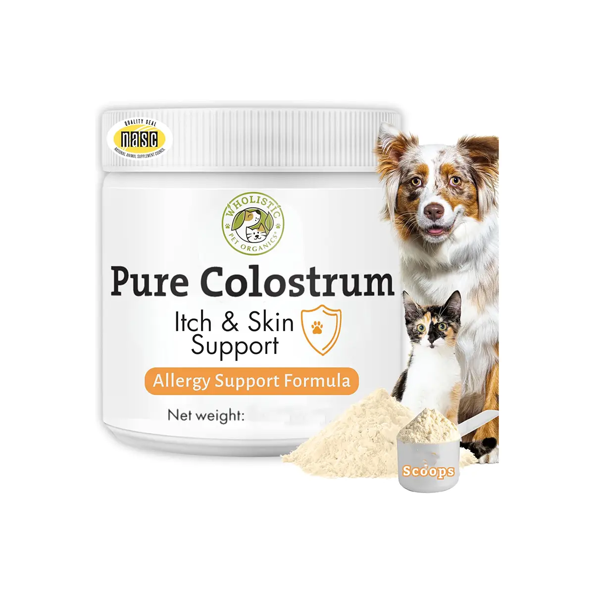 Wholistic Pet Organics Pure Colostrum Dog and Cat Supplement