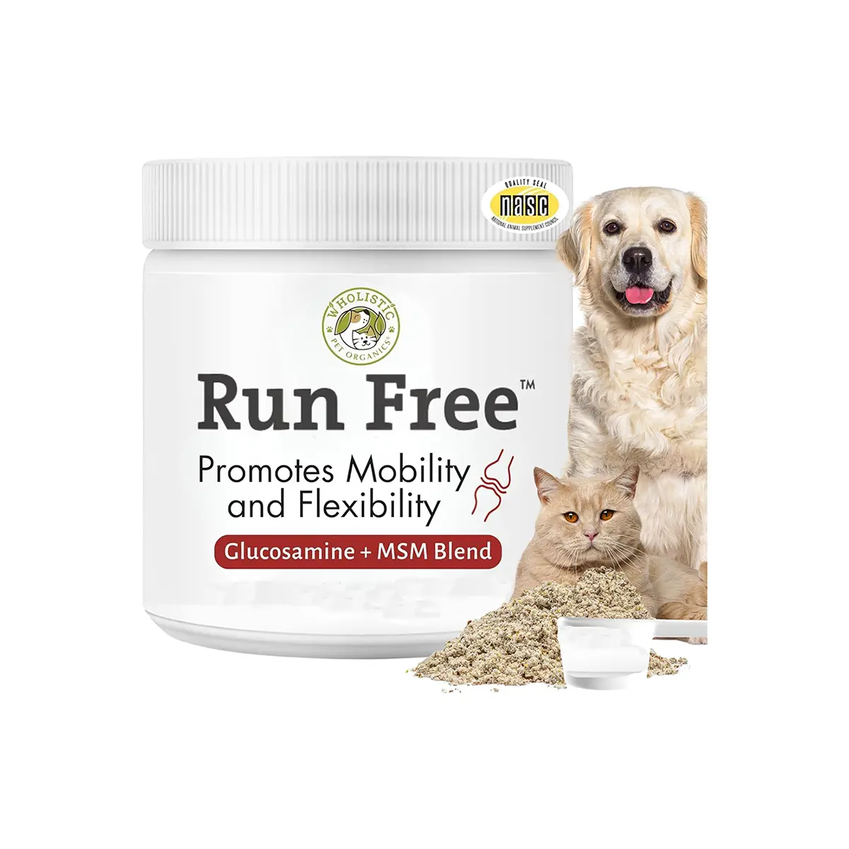 Wholistic Pet Organics Run Free Dog and Cat Supplement