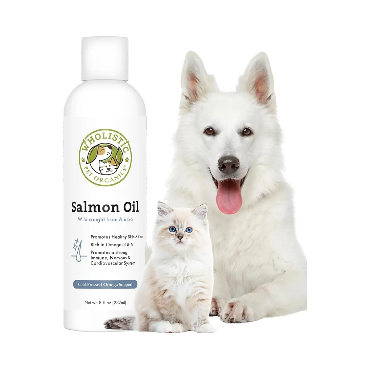 Wholistic Pet Organics Wild Salmon Oil Dog and Cat Supplement