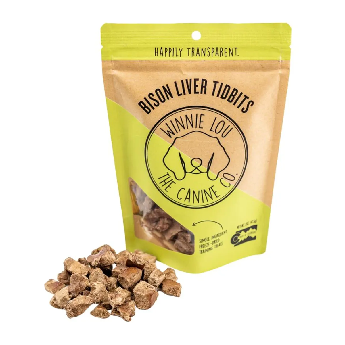 Winnie Lou Bison Liver Tidbits Dog Treats