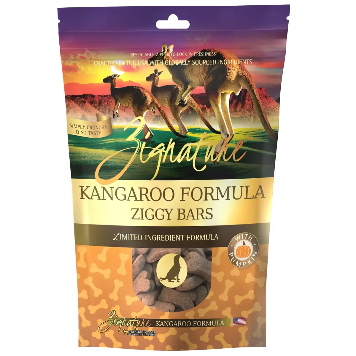 Zignature Ziggy Bar Biscuit Dog Treats - Kangaroo