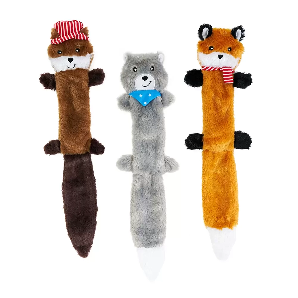ZippyPaws Skinny Peltz Dog Toy - Americana 3 Pack 