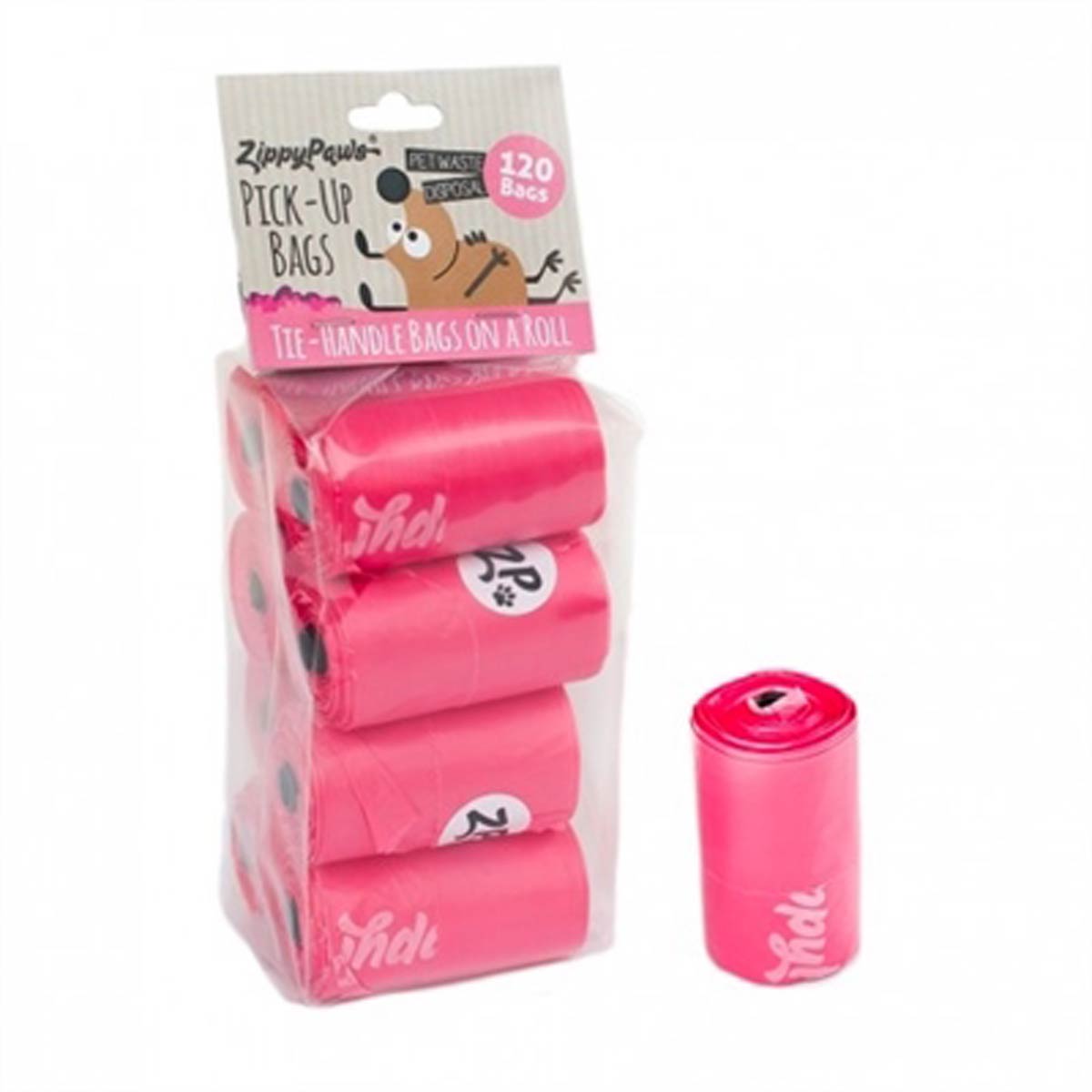 ZippyPaws Unscented Pick-Up Waste Bags - Pink at BaxterBoo