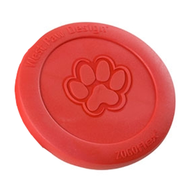 West Paw Zisc Flying Dog Toy - Ruby Red